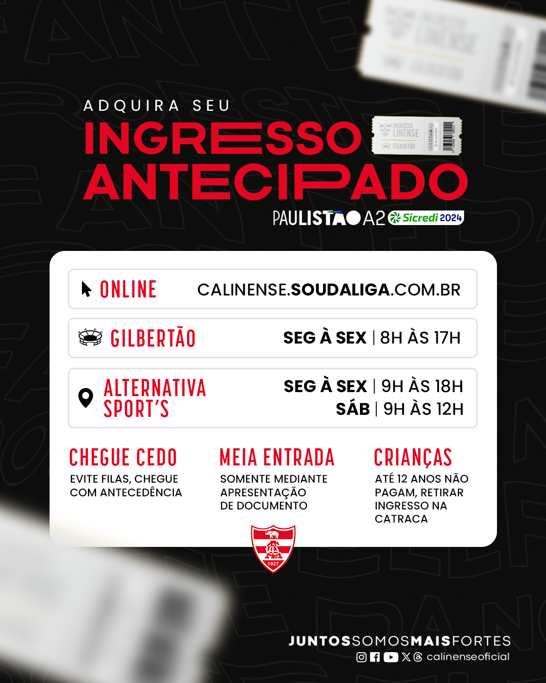 Ingressos antecipados
