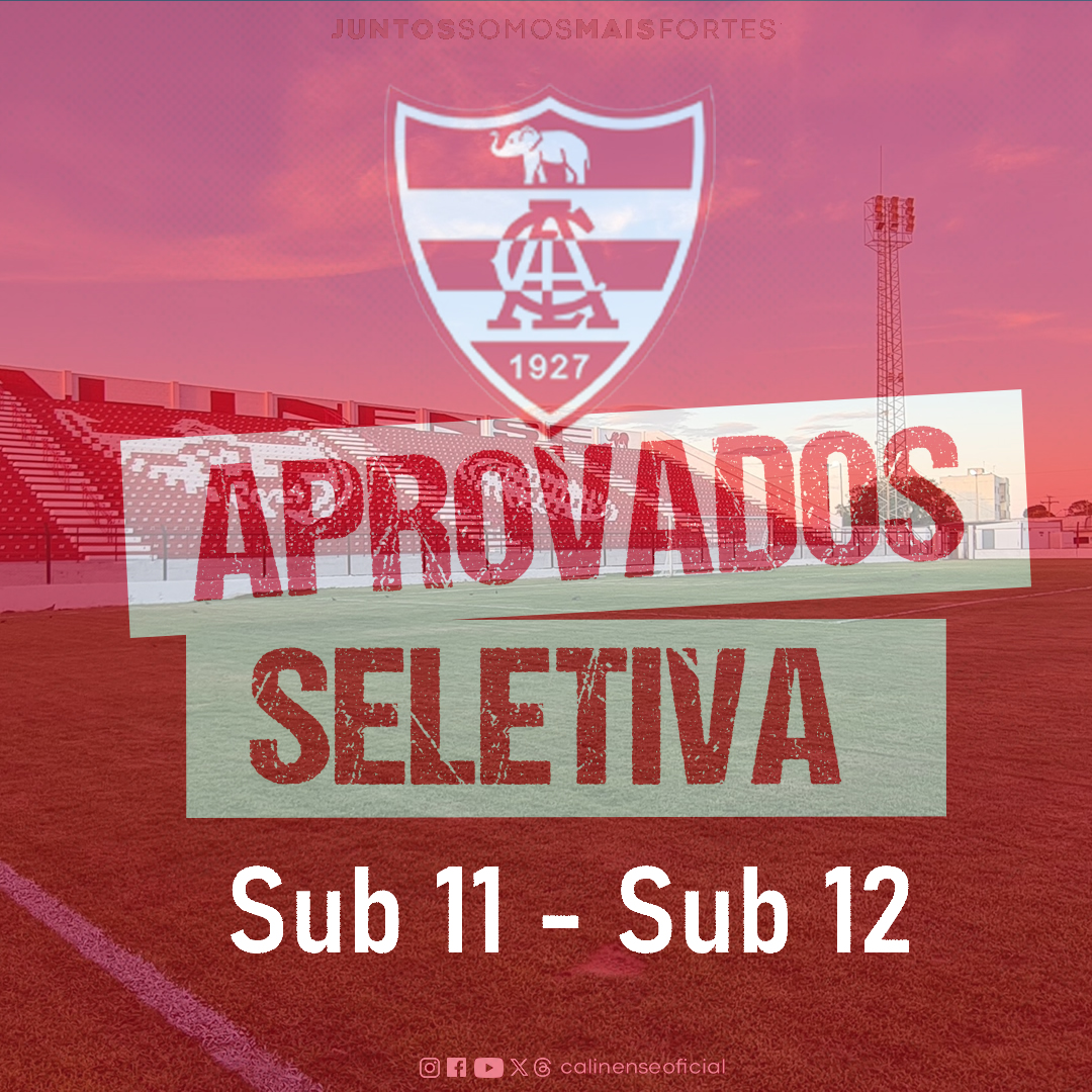 Divulgada a lista dos atletas aprovados para o Sub11 e Sub12