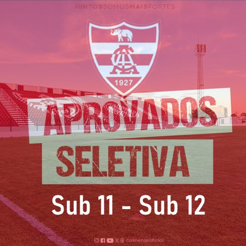 Divulgada a lista dos atletas aprovados para o Sub11 e Sub12